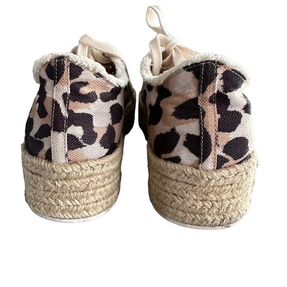 Schutz | Luna Canvas Animal Print Espadrille Platform Sneakers Size 7.5 - Picture 5 of 11